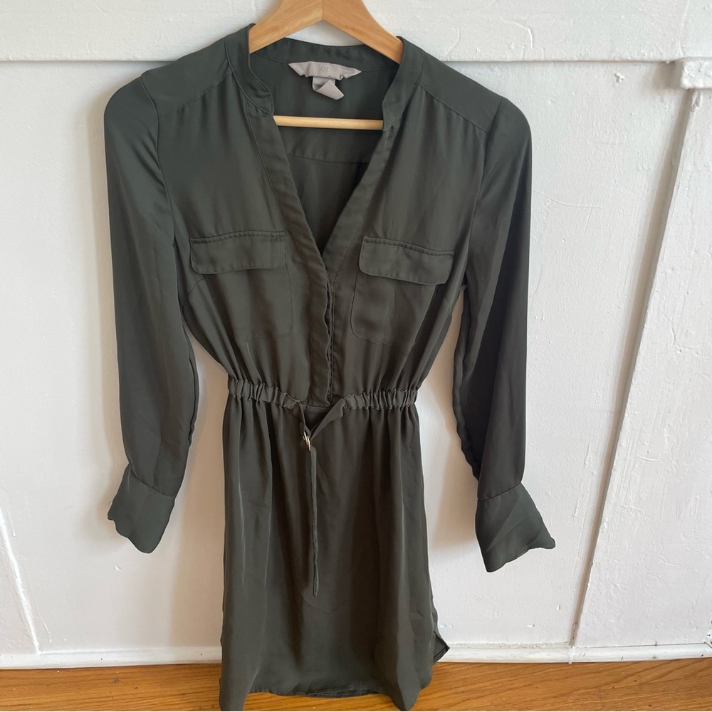 H&M Green Long Sleeve Dress